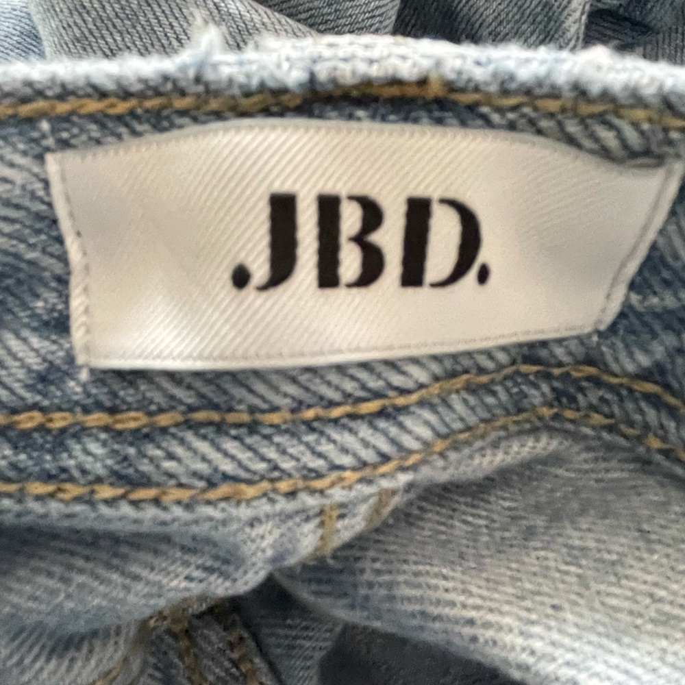 Just Black Denim Jeans 27 Wide Leg Pleated Cuffed Light Wash JBD - Picture 9 of 13